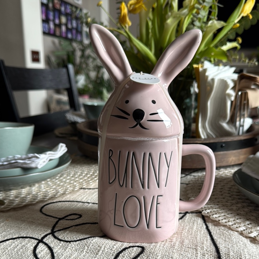 Rae Dunn Pink Bunny Love Mug